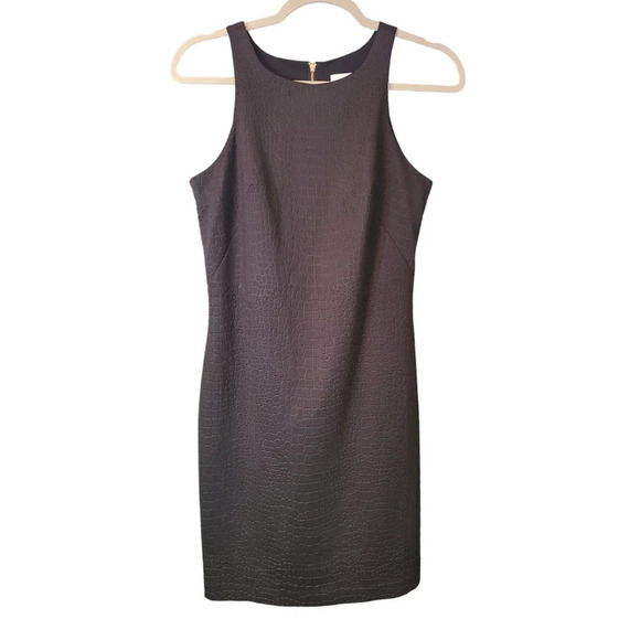 Amanda Uprichard Textured Faux Reptile Racerback Dress in Black - Size Small - Picture 1 of 6